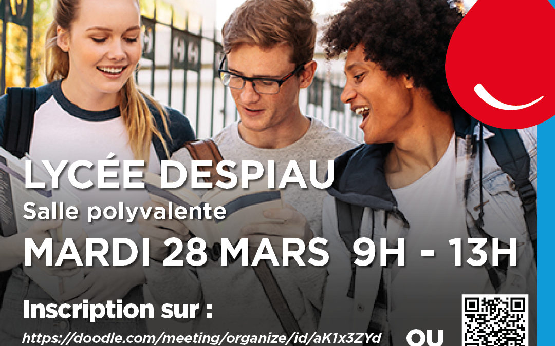 Donnez votre sang au lycée le 28 mars prochain !